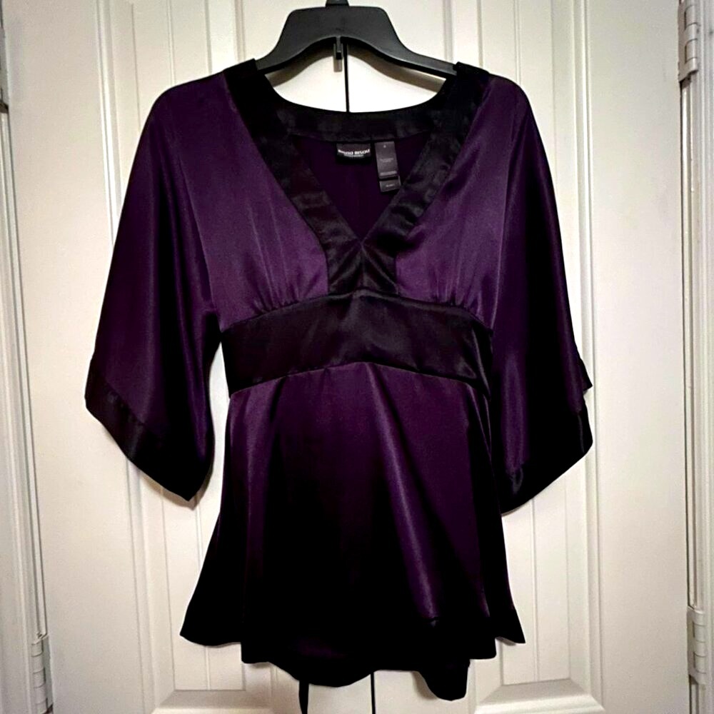 Bisou Bisou Purple and Black Blouse